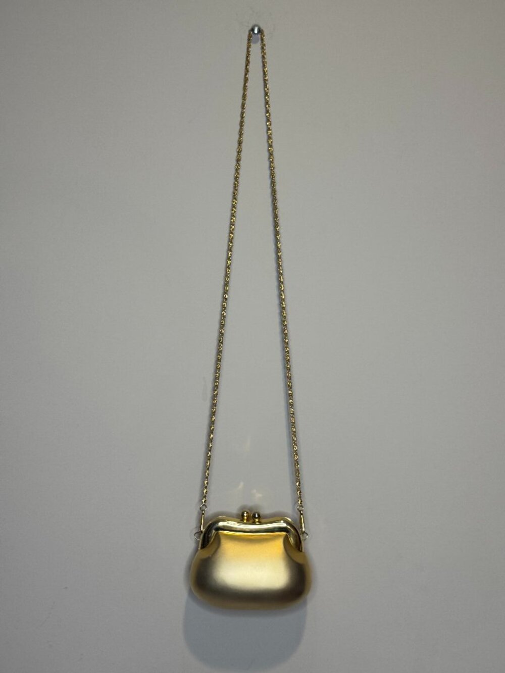 Vintage Sasha Gold Hard Clutch Minaudiere Chain Strap Evening Bag